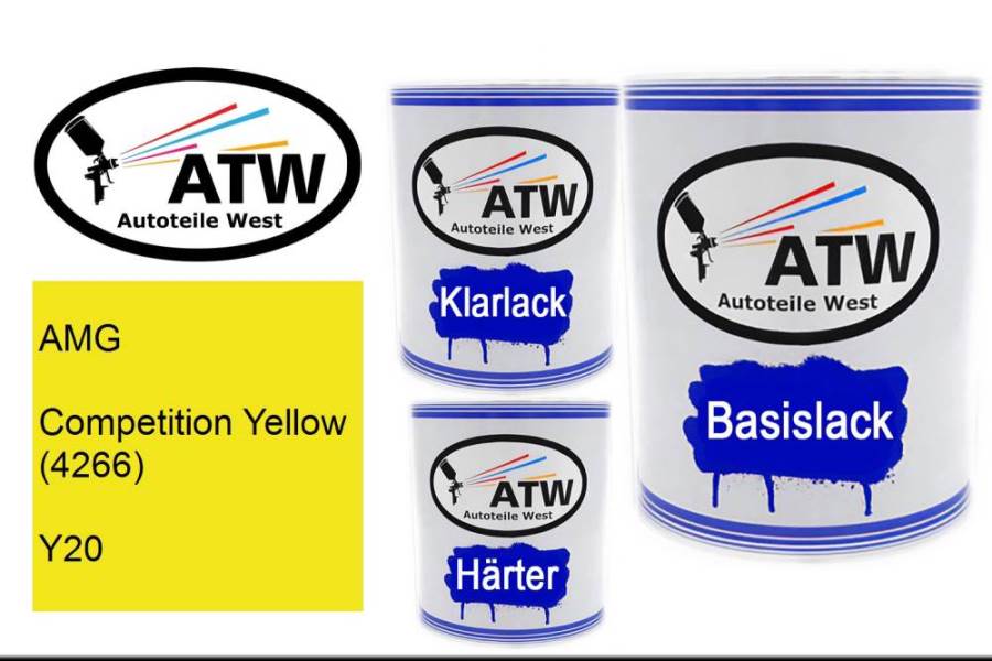 AMG, Competition Yellow (4266), Y20: 1L Lackdose + 1L Klarlack + 500ml Härter - Set, von ATW Autoteile West.